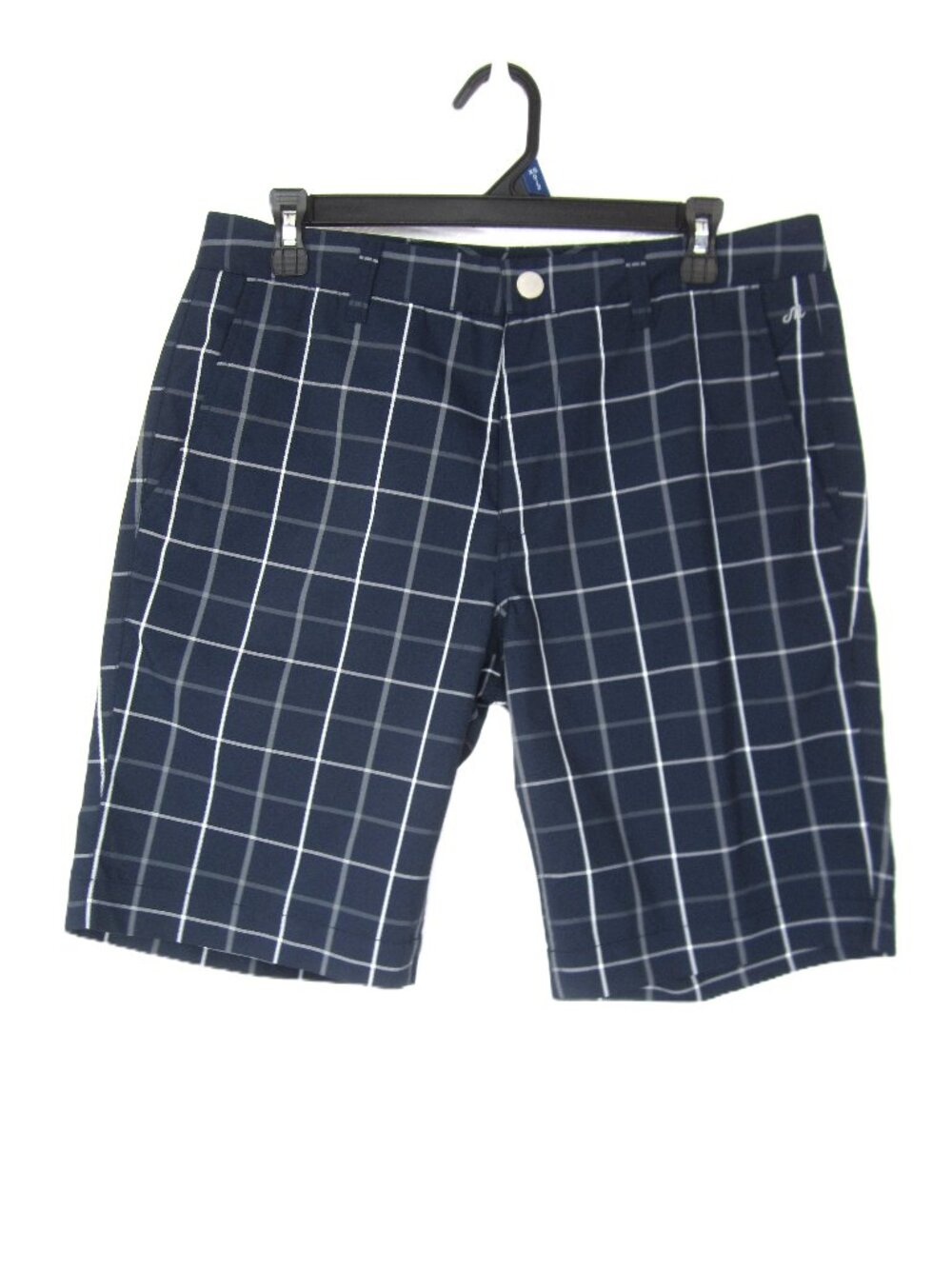 Bonobos Like New Mens 32 Maide Golf Blue White Plaid Performance Shorts Grip